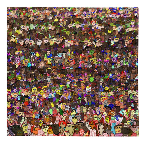 PosiPeeps All-Over Collage Print Bandana